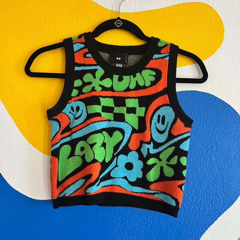 Lazy Oaf psychedelic sweater vest